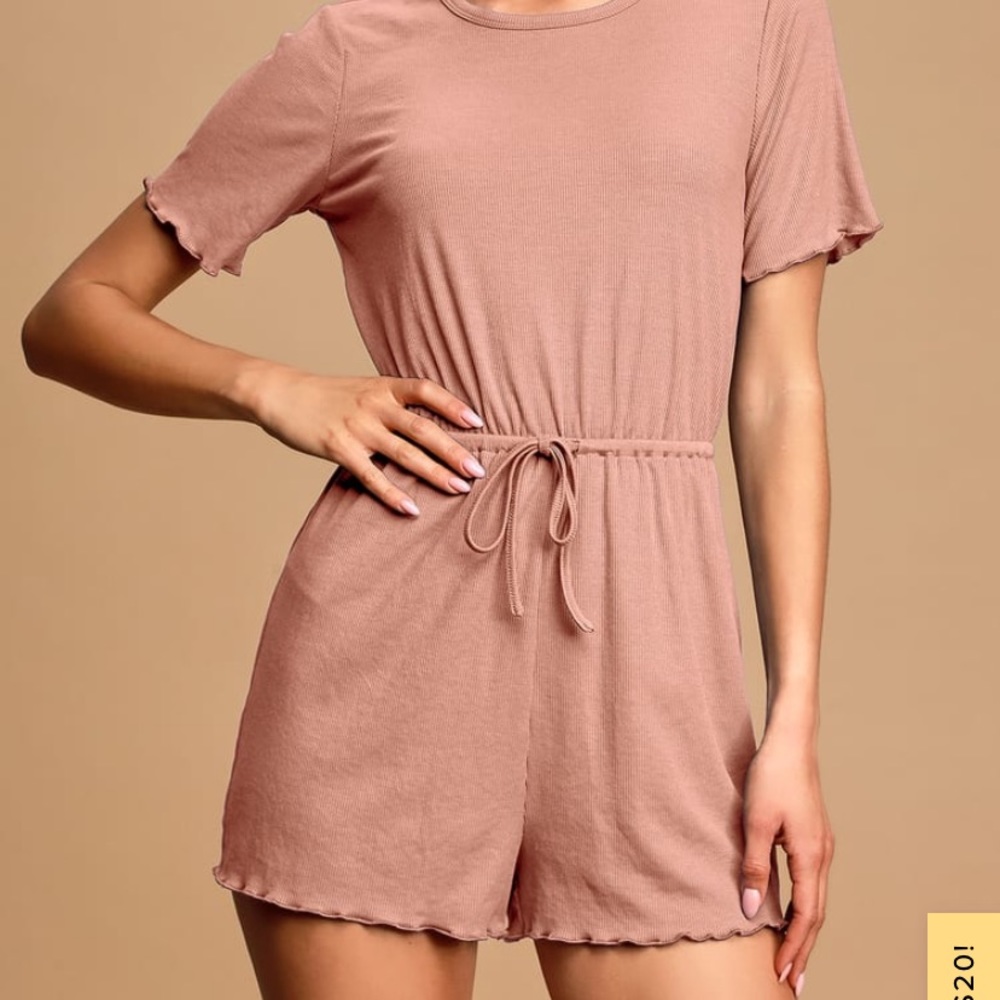 Lulus Estelle Mauve Ribbed Romper